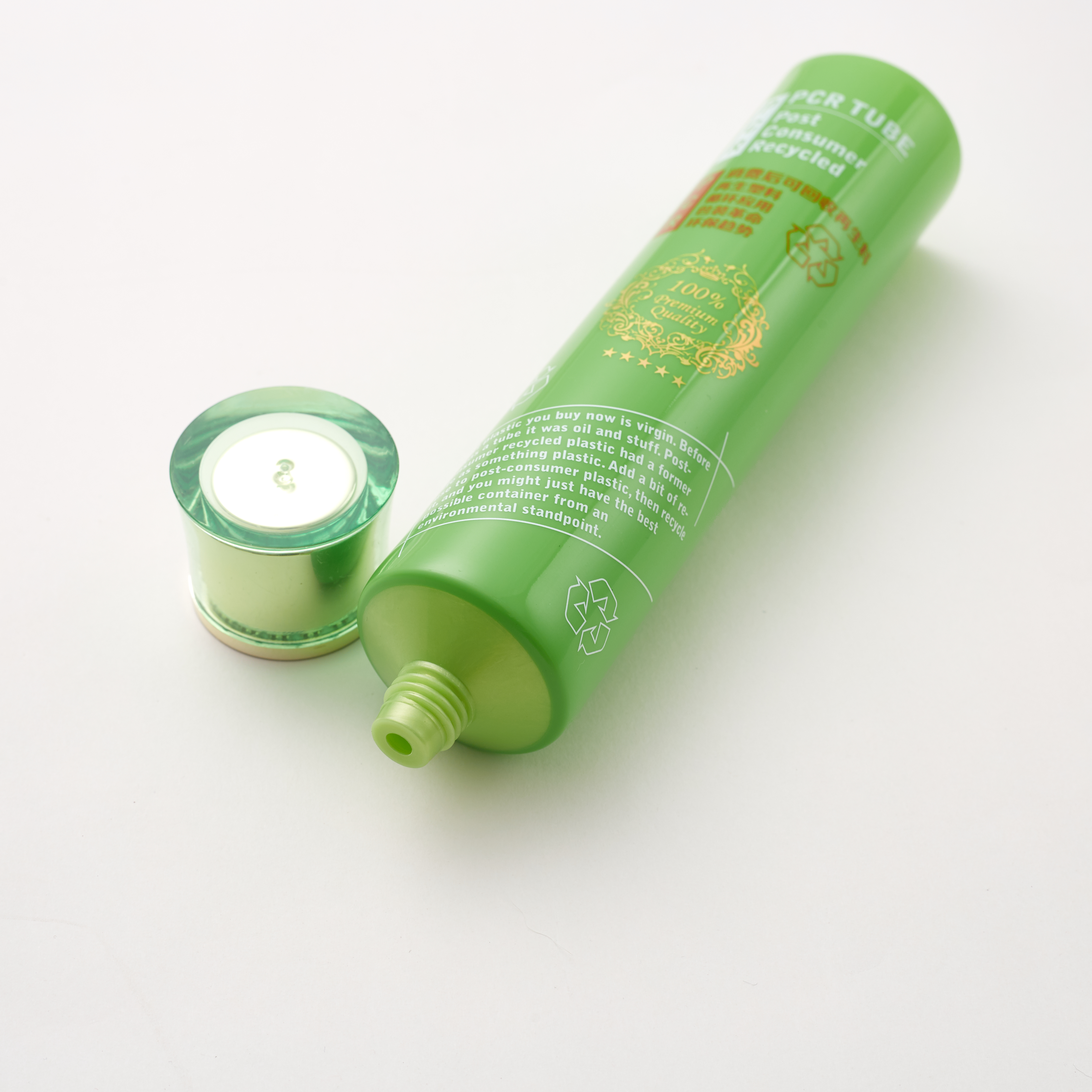 Tubo suave biodegradable reciclable cosm&eacute;tico respetuoso del medio ambiente de la polimerizaci&oacute;n en cadena