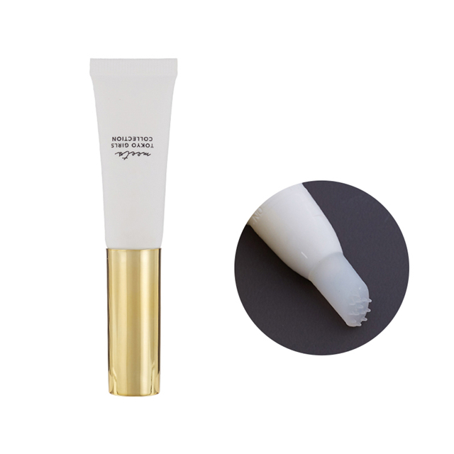 Tubo blando de pl&aacute;stico vac&iacute;o para crema de ojos con aplicador de silicona